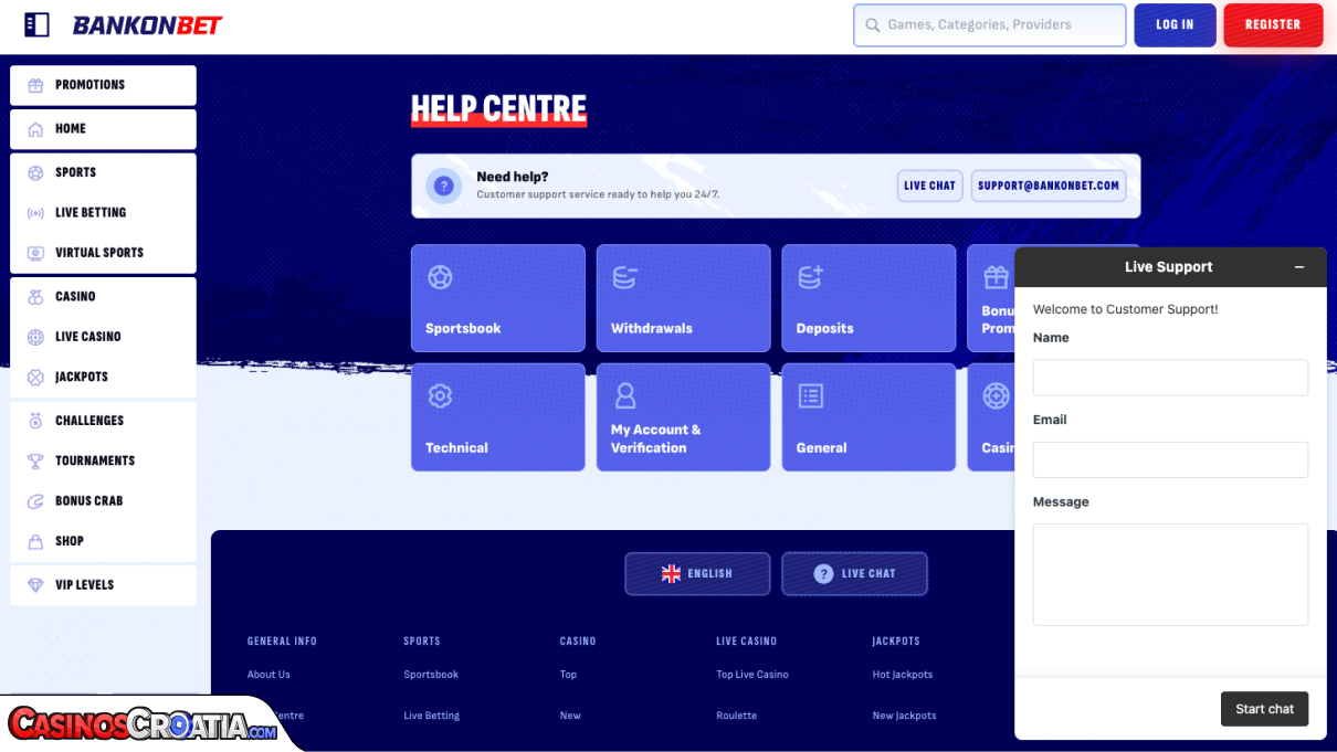 Bankonbet Casino Customer Support