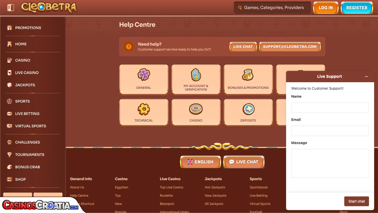 CleoBetra Casino Customer Support