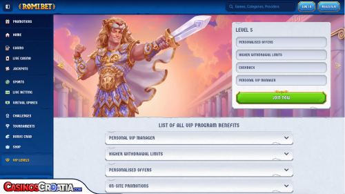 Romibet Casino Vip programm