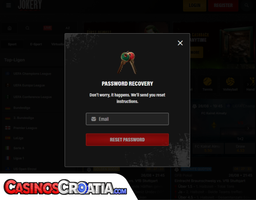 Problemi s prijavom u Jokery Kasino