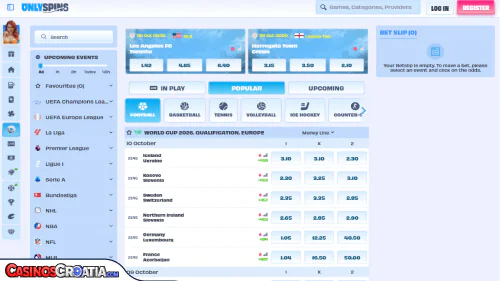 OnlySpins Kasino Sportsko Klađenje