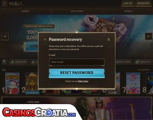 Problemi s prijavom u Realz Kasino