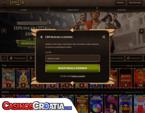 Problemi s prijavom u Lanista Kasino