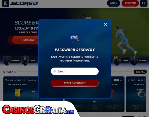 Problemi s prijavom u Scored Kasino