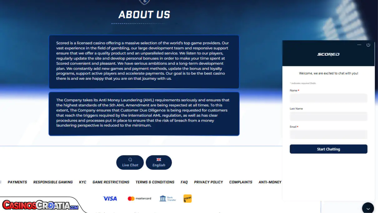 Scored Kasino – Korisnička Podrška