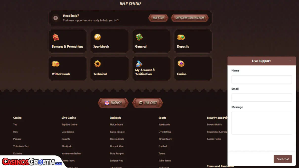 Alawin Kasino – Korisnička Podrška