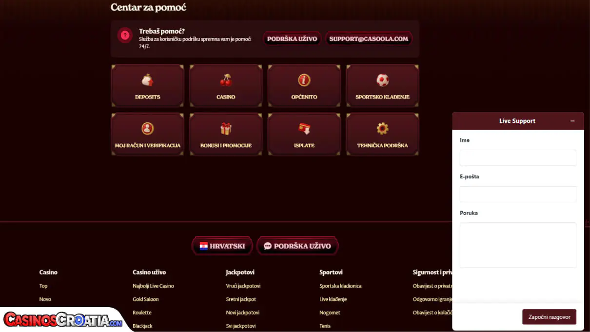 Casoola Kasino – Korisnička Podrška