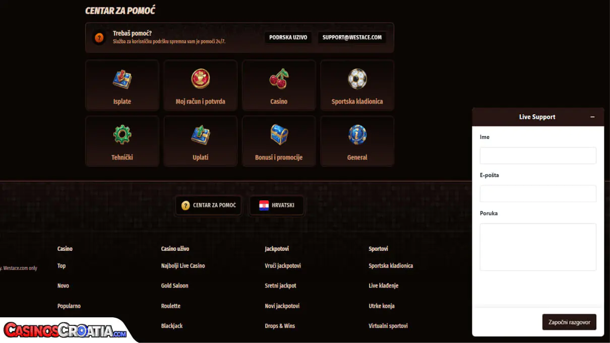 Westace Kasino – Korisnička Podrška