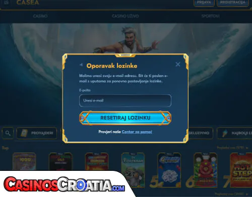 Problemi s prijavom u Casea Kasino