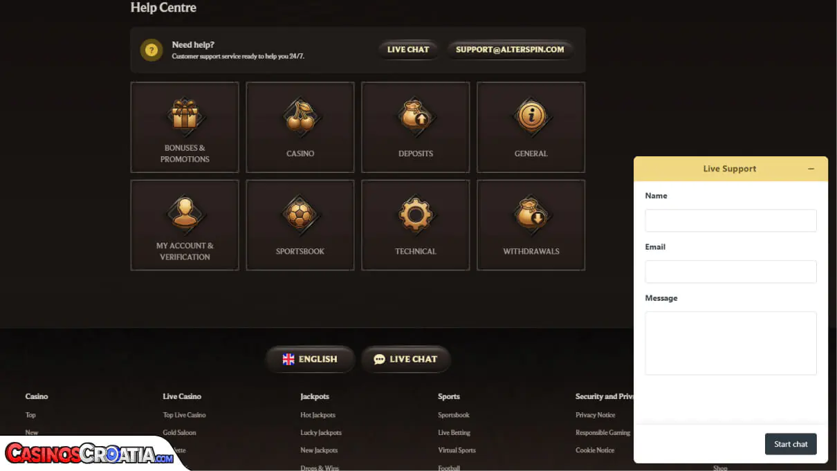 AlterSpin Kasino – Korisnička Podrška