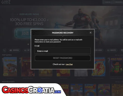 Problemi s prijavom u Godz Kasino